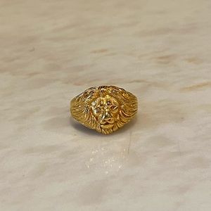 J. Crew Demi Fine 14k Gold-Plated Lion Ring